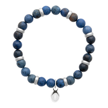 Load image into Gallery viewer, Mystigrey Rio Stainless Steel Bracelet for Men Blue Sodalite Large