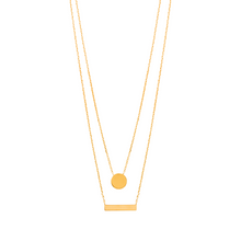 Load image into Gallery viewer, Mystigrey Lucy Circle 18K Gold Plated Dual Necklace for Women Circle Bar