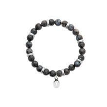 Load image into Gallery viewer, Mystigrey Rio Stainless Steel Bracelet for Men Grey Labradorite Large