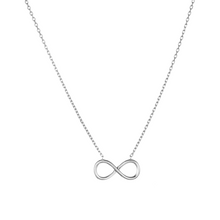 Load image into Gallery viewer, Mystigrey Infinity .925 Sterling Silver Plated Rhodium and 18K Gold Plated Necklace