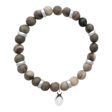 Load image into Gallery viewer, Rio Stainless Steel Bracelet Jasper Grey Brown Large