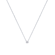 Load image into Gallery viewer, Mystigrey .925 Sterling Silver Plated Rhodium Necklace for Women with Solitary Cubic Zirconia