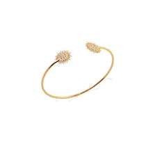 Load image into Gallery viewer, Mystigrey Sunny 18K Gold Plated Sunflower Bangle for Women with Cubic Zirconia