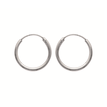 Load image into Gallery viewer, Mysti .925 Sterling Silver Plated Rhodium Hoop Earrings