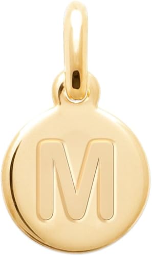 18K Yellow Gold Plated A-Z Initial Letter Necklace for Women - 1 Inch Solid Pendant with Engraved Capital Letter