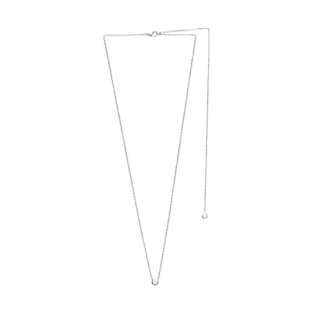 Liberty Front Back Necklace in 925 Sterling Silver Plated Rhodium