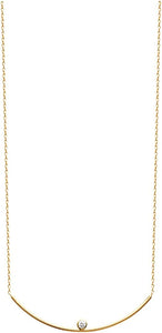 Mystigrey LIberty 18K Gold Plated Horizontal Necklace for Women with Cubic Zirconia