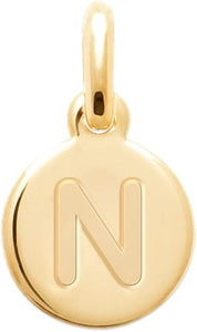 18K Yellow Gold Plated A-Z Initial Letter Necklace for Women - 1 Inch Solid Pendant with Engraved Capital Letter