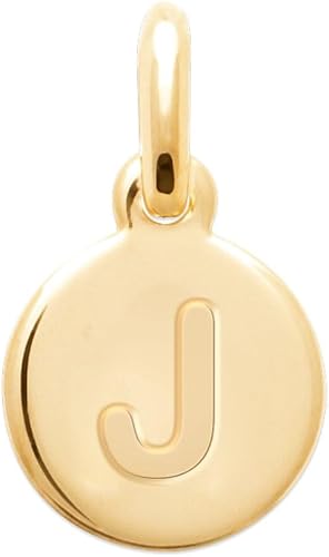 18K Yellow Gold Plated A-Z Initial Letter Necklace for Women - 1 Inch Solid Pendant with Engraved Capital Letter