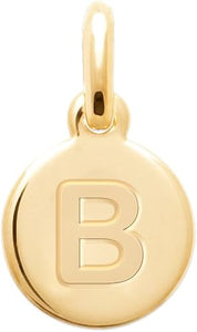 18K Yellow Gold Plated A-Z Initial Letter Necklace for Women - 1 Inch Solid Pendant with Engraved Capital Letter