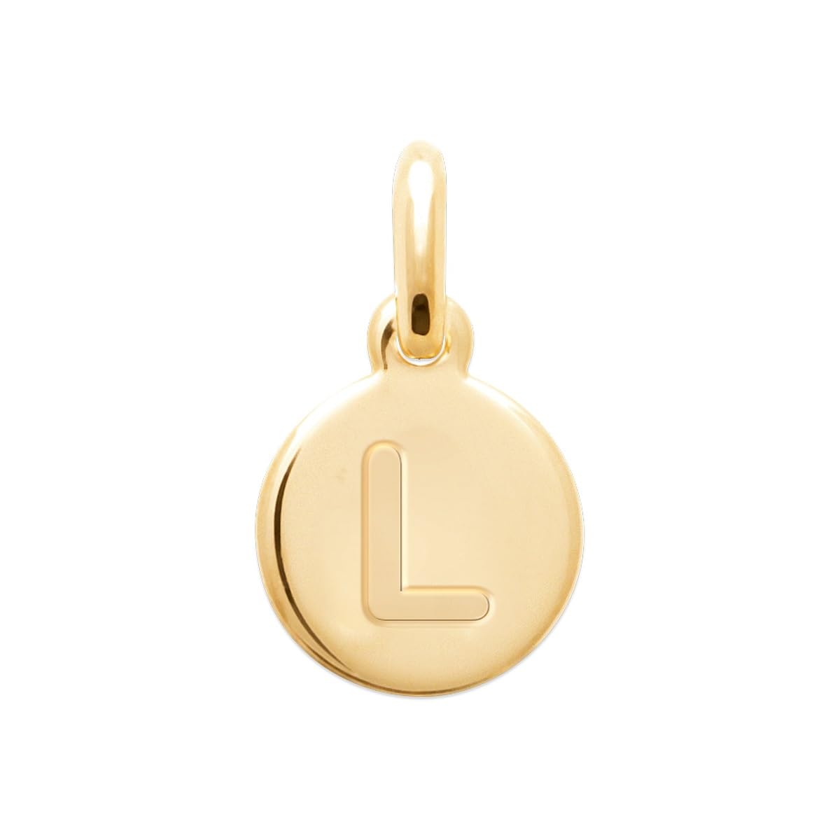 18K Yellow Gold Plated A-Z Initial Letter Necklace for Women - 1 Inch Solid Pendant with Engraved Capital Letter