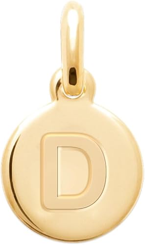 18K Yellow Gold Plated A-Z Initial Letter Necklace for Women - 1 Inch Solid Pendant with Engraved Capital Letter