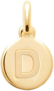 18K Yellow Gold Plated A-Z Initial Letter Necklace for Women - 1 Inch Solid Pendant with Engraved Capital Letter