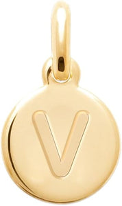 18K Yellow Gold Plated A-Z Initial Letter Necklace for Women - 1 Inch Solid Pendant with Engraved Capital Letter