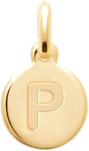 18K Yellow Gold Plated A-Z Initial Letter Necklace for Women - 1 Inch Solid Pendant with Engraved Capital Letter