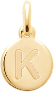 18K Yellow Gold Plated A-Z Initial Letter Necklace for Women - 1 Inch Solid Pendant with Engraved Capital Letter