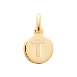 18K Yellow Gold Plated A-Z Initial Letter Necklace for Women - 1 Inch Solid Pendant with Engraved Capital Letter