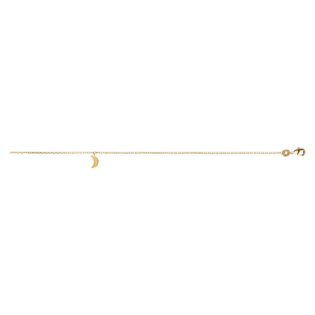Moon Anklet in 925 Sterling Silver Plated Rhodium, view 2