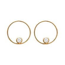 Load image into Gallery viewer, Mystigrey Hannah 18K Gold Plated Hoop Earrings for Women with Cubic Zirconia
