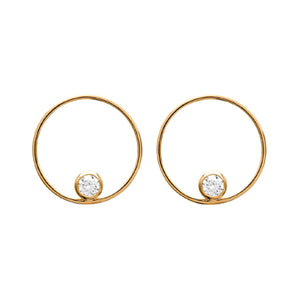 Mystigrey Hannah 18K Gold Plated Hoop Earrings for Women with Cubic Zirconia