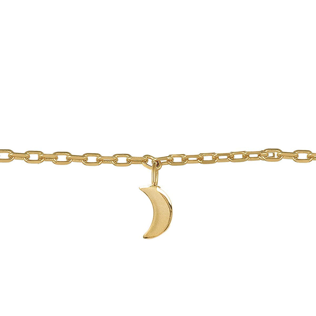 Moon Anklet in 925 Sterling Silver Plated Rhodium