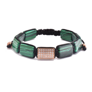 Mystigrey Rio Flat Bead Natural Gemstone Bracelet for Men & Women - Men Bracelet with Multi Gemstones - Energy Stones for Protection, Love, Money, Fortune - Adjustable Length