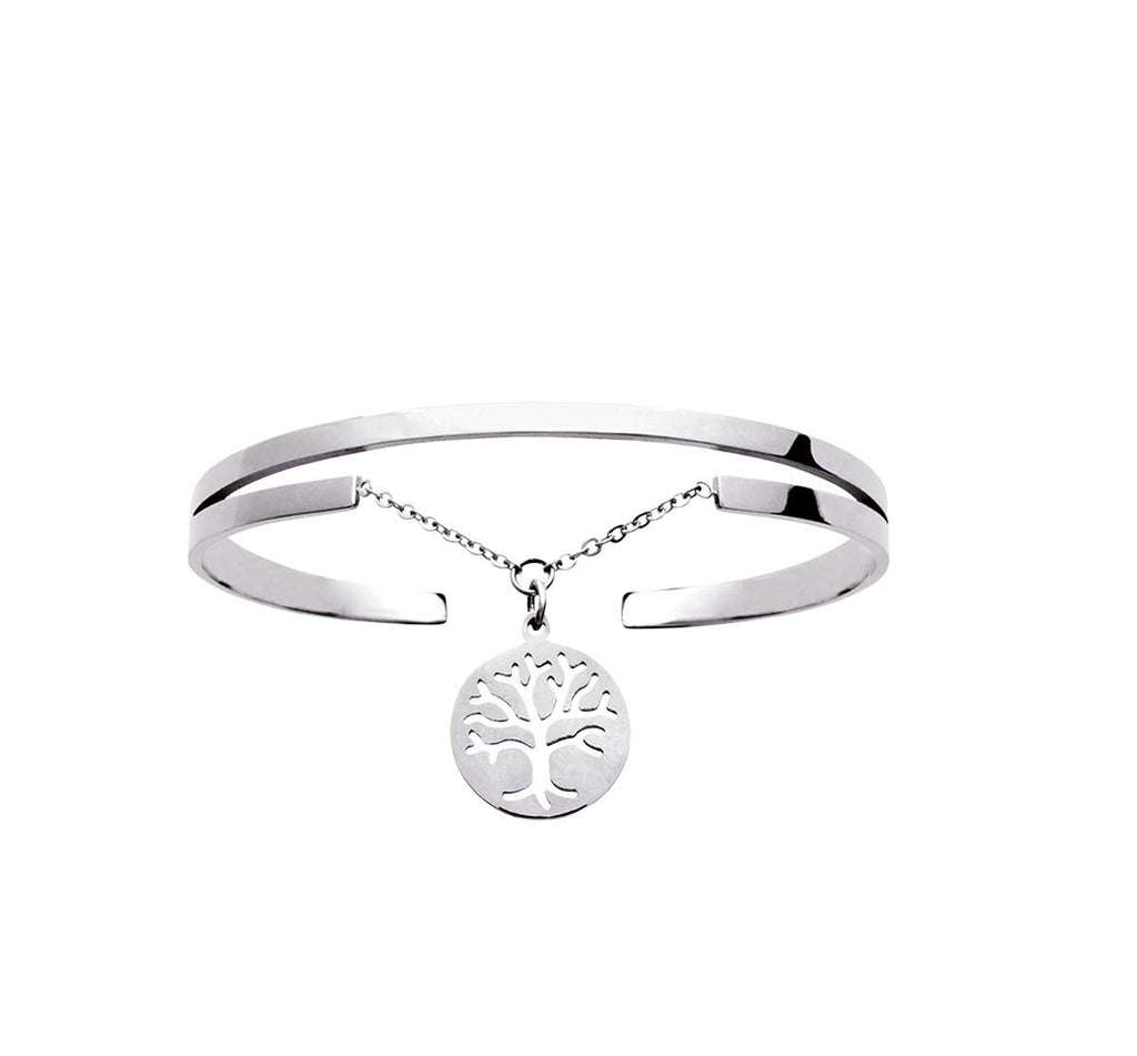 Men's Tree of Life Bangle in stainless steel