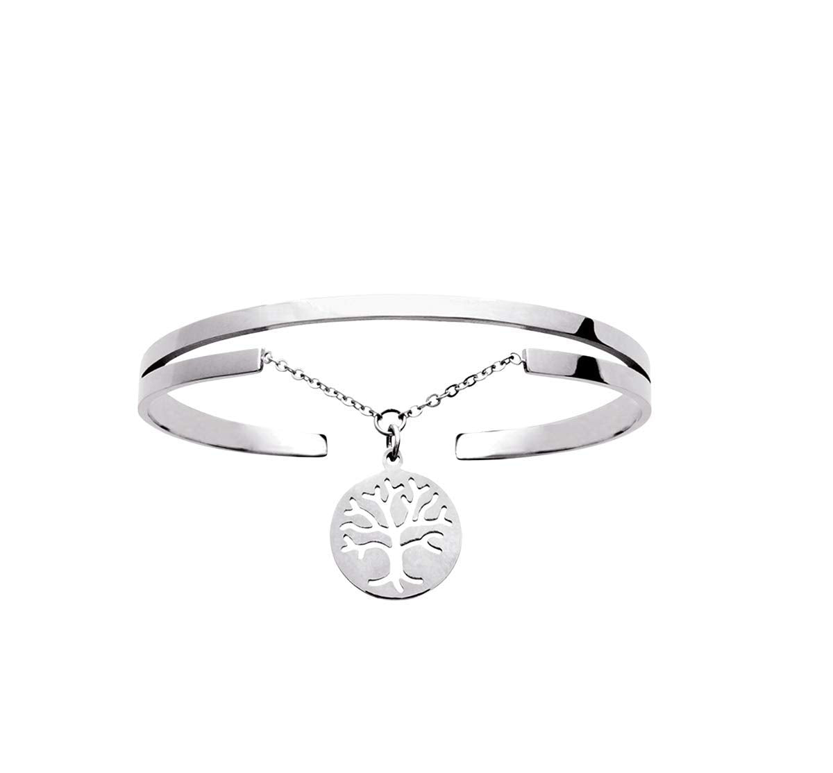Men's Tree of Life Bangle in stainless steel