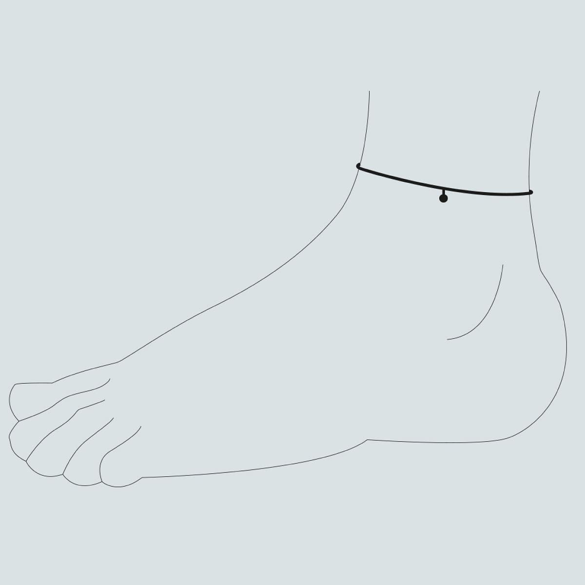 Moon Anklet in 925 Sterling Silver Plated Rhodium, view 3