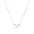 Infinity Hearts Necklace in 925 Sterling Silver Plated Rhodium