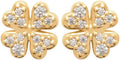 Clover Stud Earrings 18K Gold Plated I Hypoallergenic Earrings I Four leaf clover flower earrings I St Patricks Day Irish Four Leaf Clover jewelry I Trendy floral stud earrings I Lucky Jewelry Gift for Women