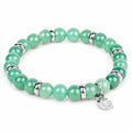 Rio Green Quartzite Bead Bracelet, Large in Stainless Steel