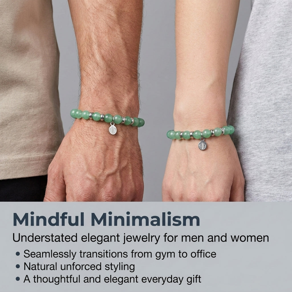 Rio Green Quartzite Bead Bracelet, Large in Stainless Steel, view 6