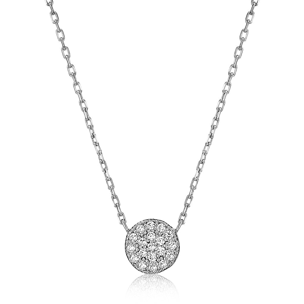 Mystigrey Amie .925 Sterling Silver Plated Rhodium and 18K Gold Plated Necklace for Women with Cubic Zirconia or Turquoise