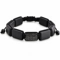 Men's Rio Flat Bead Gemstone Bracelet in Stainless Steel