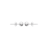 Olivia Round Dot Stud Earrings in 925 Sterling Silver Plated Rhodium, view 2