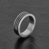 Men's Lorenzo Ruthenium Ring in Stainless Steel, view 3