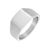 Men's Livio Square Ring in Stainless Steel, view 2