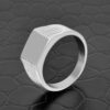 Men's Livio Square Ring in Stainless Steel, view 3