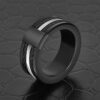 Men's Wissant Ruthenium Ring in Stainless Steel, view 5