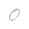 Mystigrey Jackie .925 Sterling Silver Plated Rhodium Asymmetrical Band Ring with Cubic Zirconia
