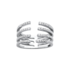 Jackie Band Ring in 925 Sterling Silver Plated Rhodium