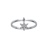 Mystigrey Minime Mystigrey Star .925 Sterling Silver Plated Rhodium Ring with Cubic Zirconia