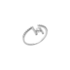 Jackie H Ring in 925 Sterling Silver Plated Rhodium, view 2