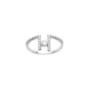 Jackie H Ring in 925 Sterling Silver Plated Rhodium