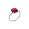 Alizee Georgia Red Ring in 925 Sterling Silver Plated Rhodium