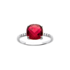 Alizee Georgia Red Ring in 925 Sterling Silver Plated Rhodium, view 2