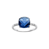 Alizee Marina Blue Ring in 925 Sterling Silver Plated Rhodium, view 2