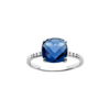 Load image into Gallery viewer, Mystigrey Alizee Marina .925 Sterling Silver Plated Rhodium Blue Ring with Cubic Zirconia
