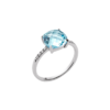 Alizee Gemma Light Blue Ring in 925 Sterling Silver Plated Rhodium